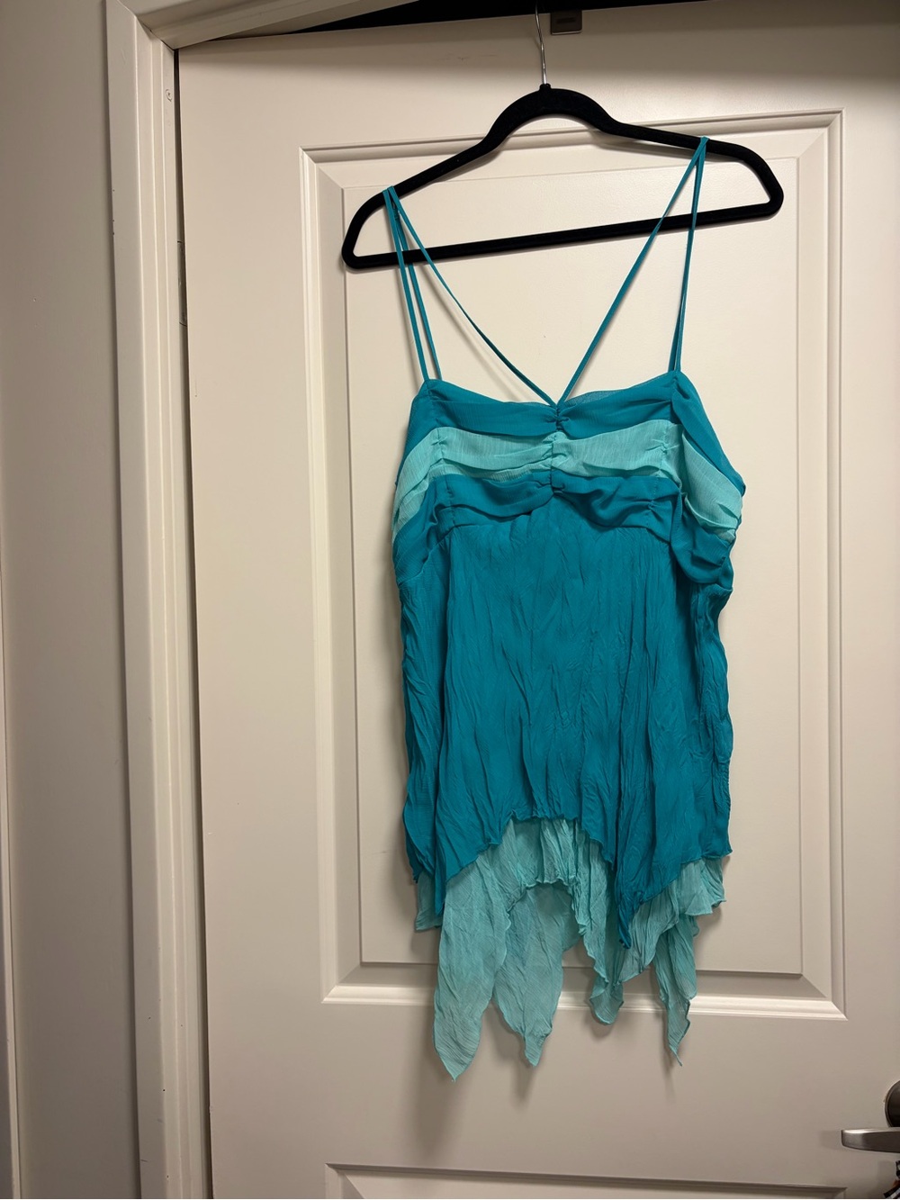 Women's Teal Layered Spaghetti Strap Tank Top